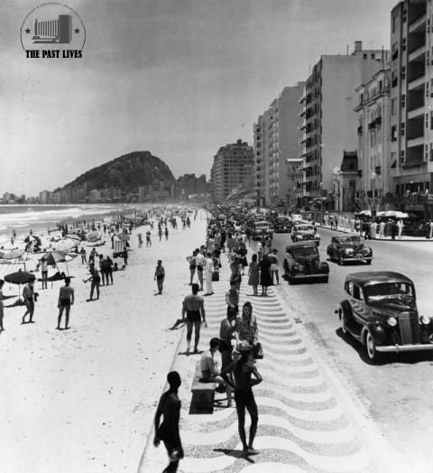 Brazil, Rio de Janeiro, Copacabana Beach  1947
