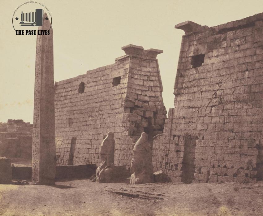 1851 Egypt, Luxor Temple and the surviving obelisk