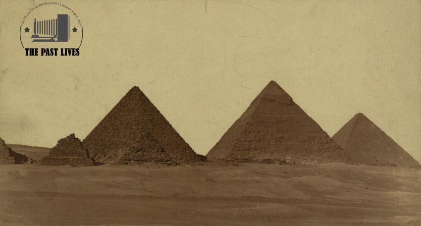 Egypt, Giza Pyramids in 1860 AD