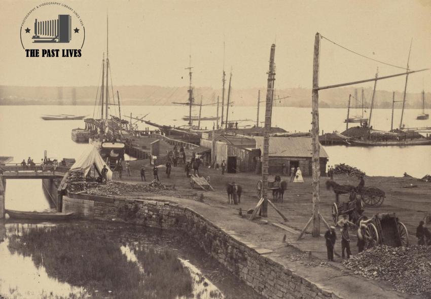 USA, Virginia coal wharf, 1863