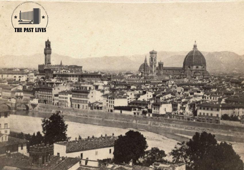 1868 A panoramic view of the Italian city of Florence