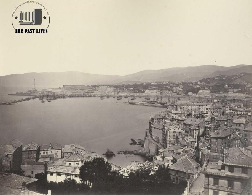 1865 italy, View of the  Genoa