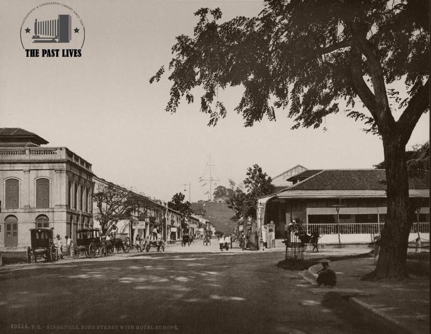 1896 Singapore High Street with Hotel Europe
