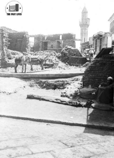 1910 Egypt, Damietta, ruined houses